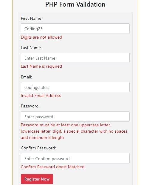 PHP Form Validation