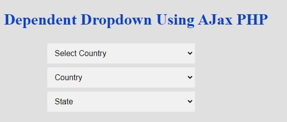 dependent dropdown using ajax php