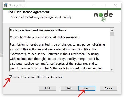 download & install node.js 