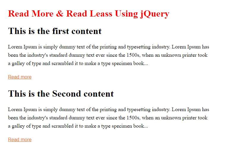 read more read less using jquery