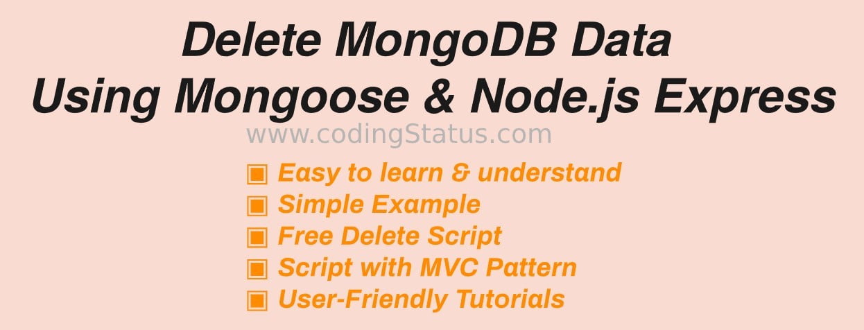 Delete MongoDB Data using mongoose