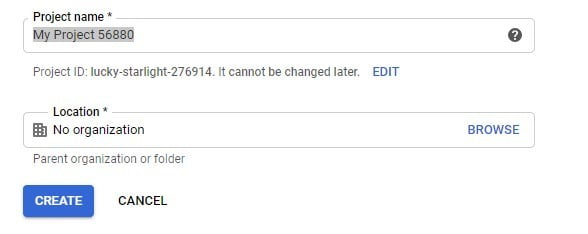 google console project