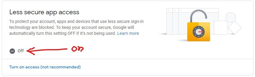google account for sending mail in node.js