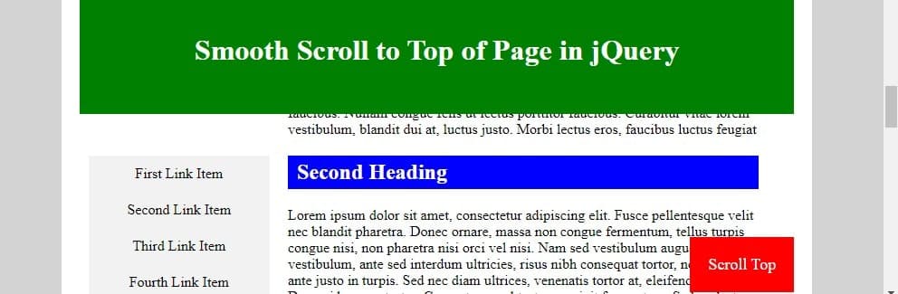 jquery scroll top