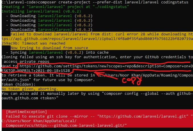 laravel installation error 2
